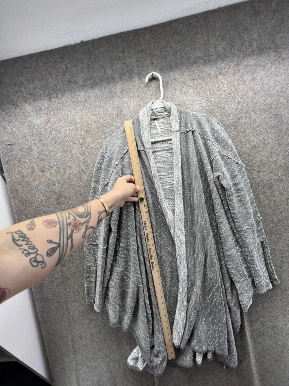 Free People Cardigan Sweater Womens XS Gray V Neck Dolman Sleeve Relaxed Knit
